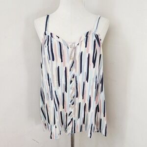 Torrid Womens Plus Size 2 Multicolor Brushstroke Button Front Cami Tank Top